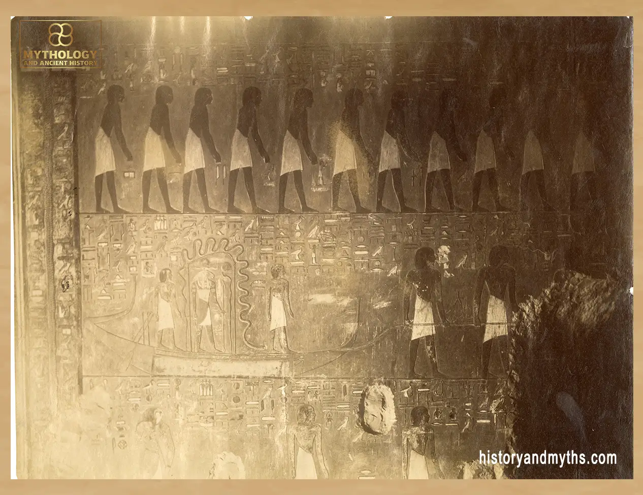 Detail from a wall scene inside the Tomb of Seti I (KV17), Valley of the Kings