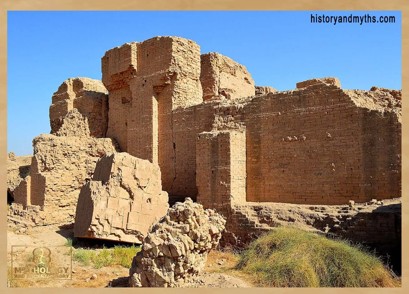 Ruins of the North Palace of Nebuchadnezzar II in ancient Babylon showing royal administrative complex