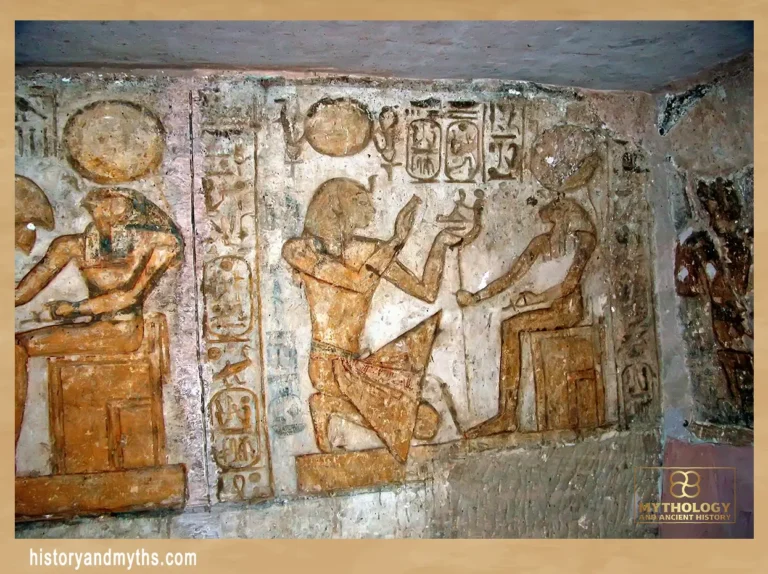 Offering scene to Maahes, God of War and Protection