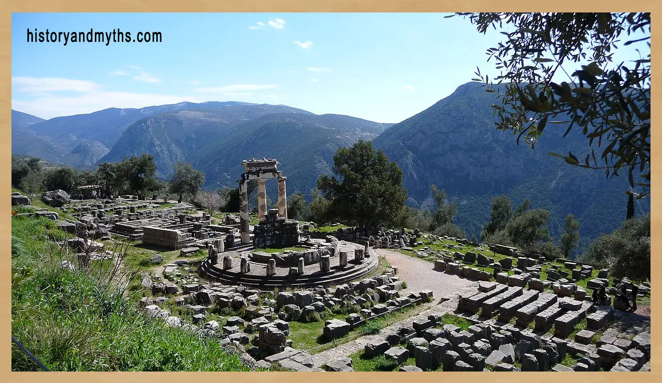 Panoramic view of Delphi, Greece