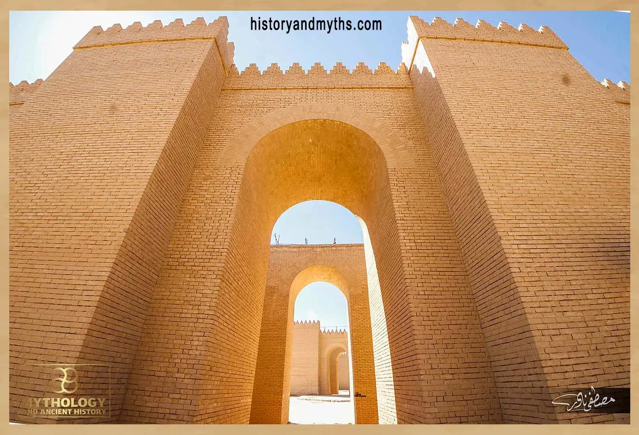 Reconstructed gate structure at the archaeological site of Babylon — illustrating how entrances and urban boundaries regulated movement and authority in Mesopotamian cities.