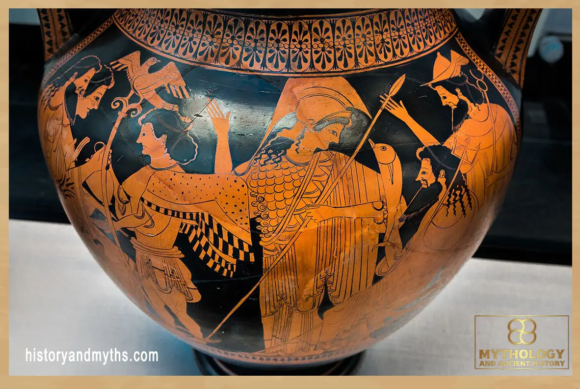 Assembly of the Olympian gods on an Attic red-figure amphora by the Nikoxenos Painter, ca. 500 BC