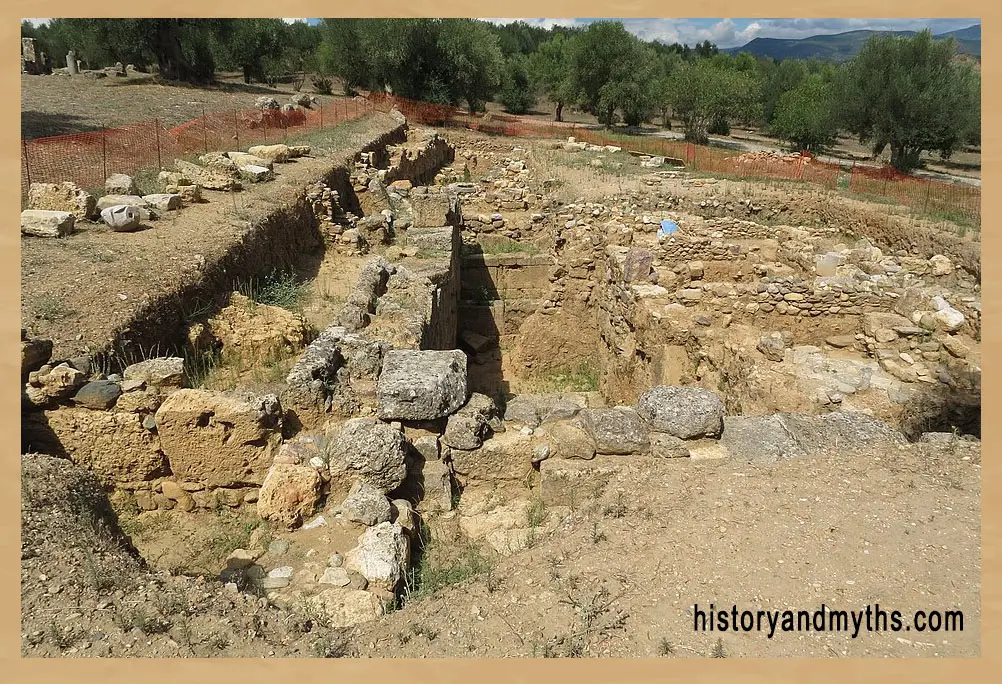 Foundations and remains of the Acropolis of Sparta, Greece