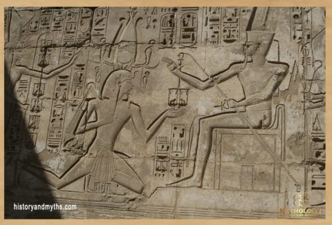 Reliefs on the walls of the Mortuary Temple of Ramesses III at Medinet Habu
