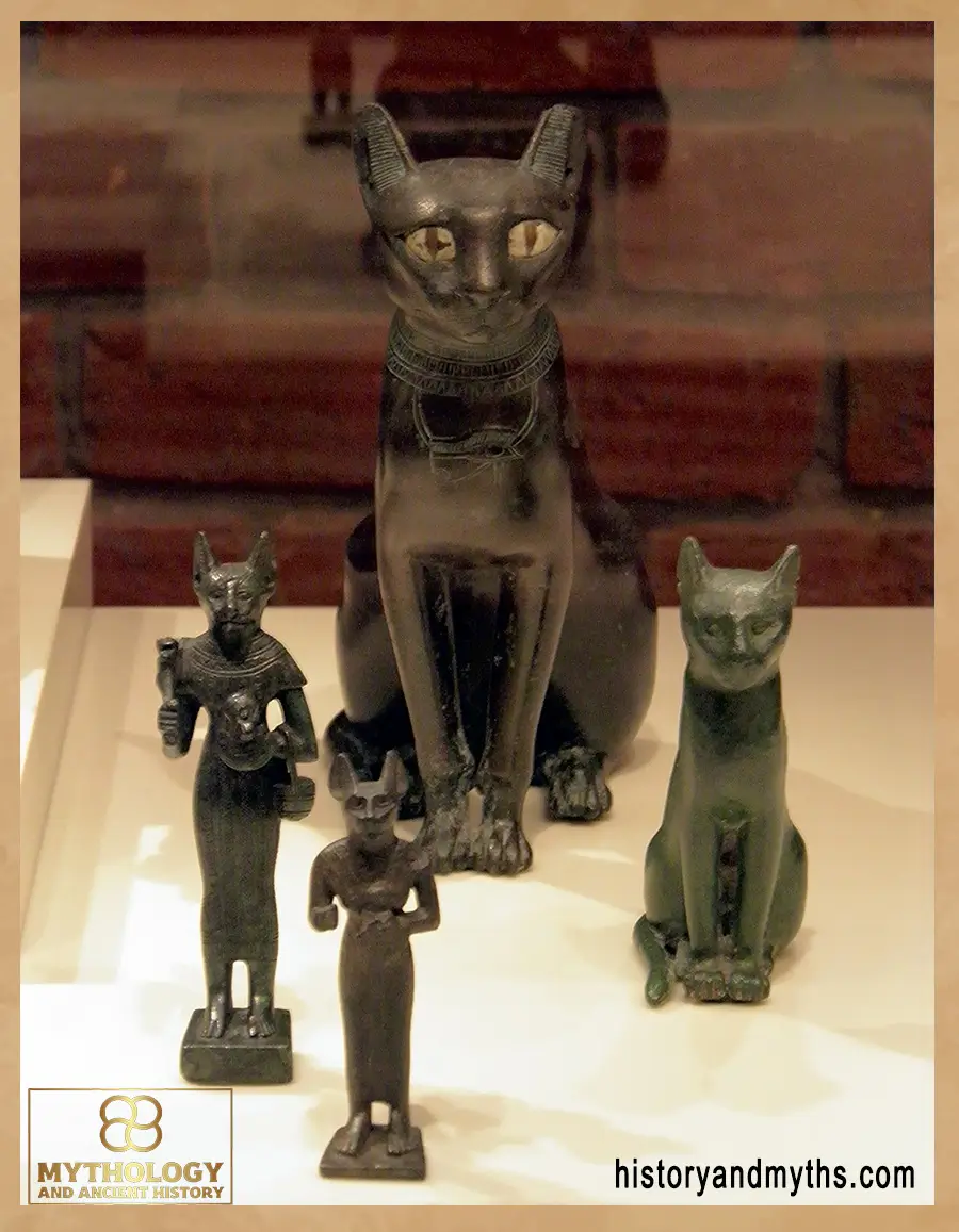 Bastet depicted with feline features