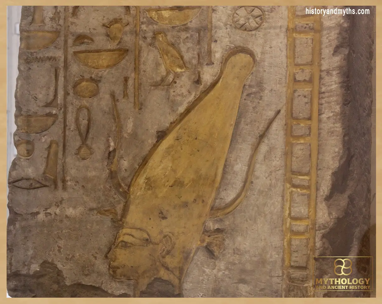 Limestone bas-relief depicting the goddess Satis