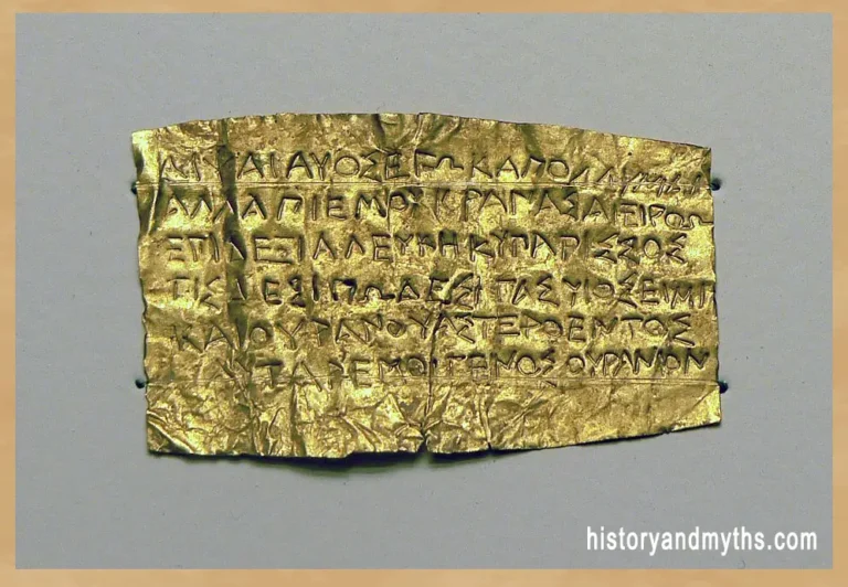 Orphic Gold Tablet from Thessaly, inscribed with instructions for the soul's journey after death, c. 350–300 BCE
