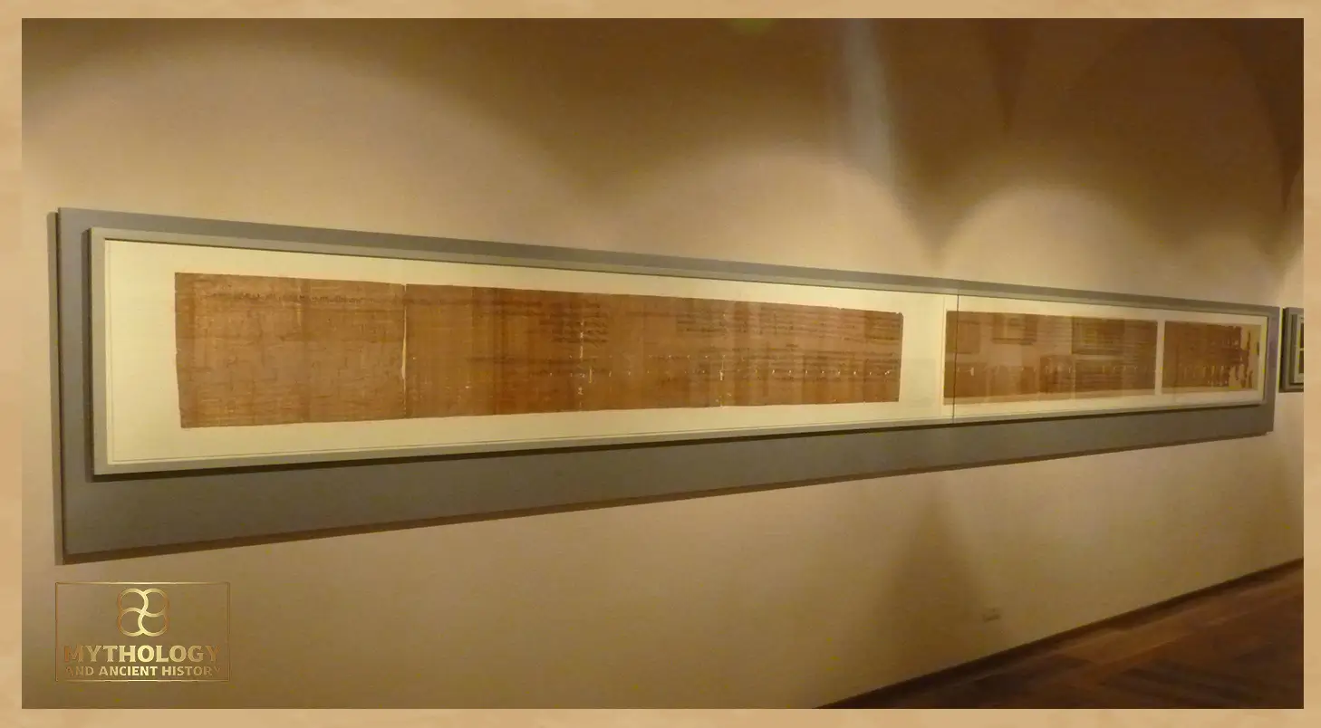 The complete Judicial Papyrus of Turin — main source for the “Harem Conspiracy” linked to the assassination of Pharaoh Ramesses III (20th Dynasty), Museo Egizio, Turin.