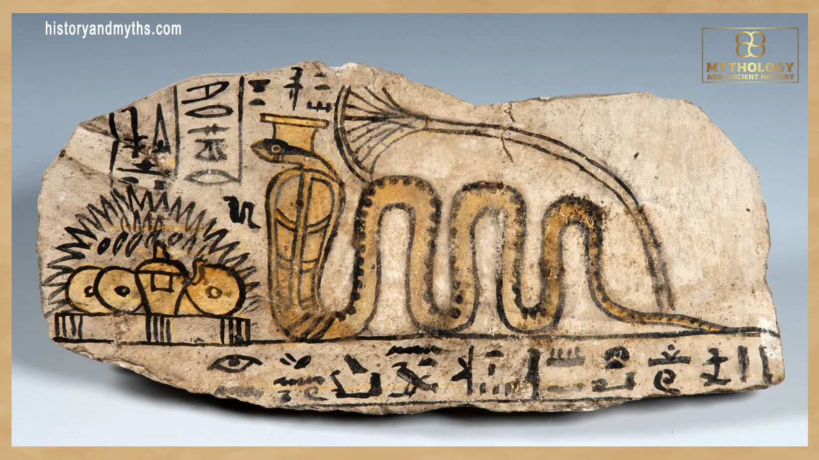 Illustrated ostracon dedicated to the goddess Meretseger
