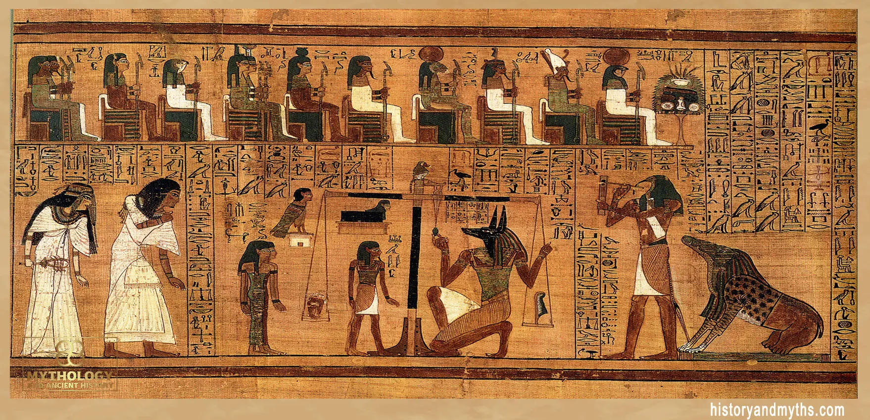 Ammit awaits judgment in the Book of the Dead of Ani
