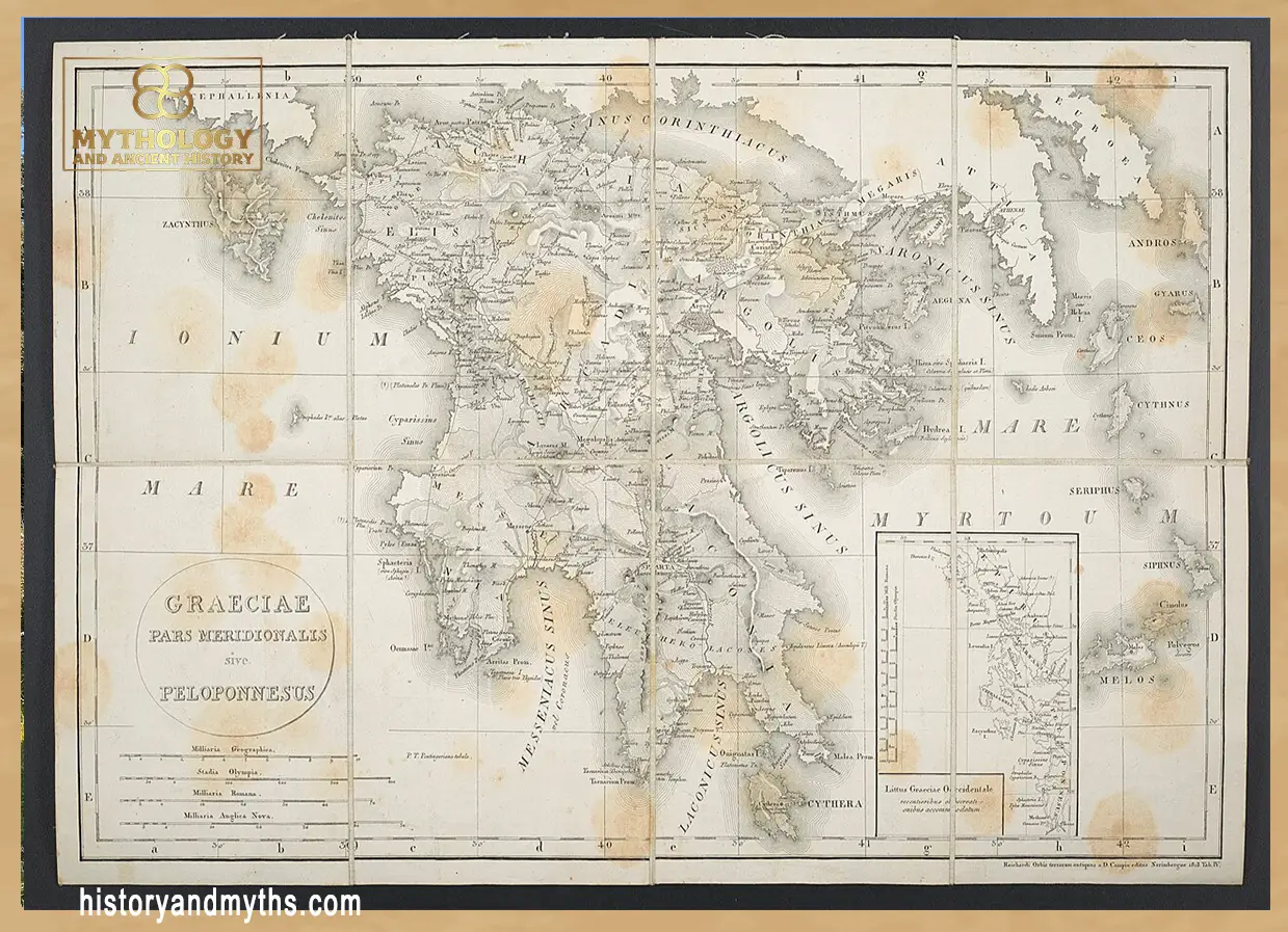 Map of the Peloponnese and southern Greece (1818)