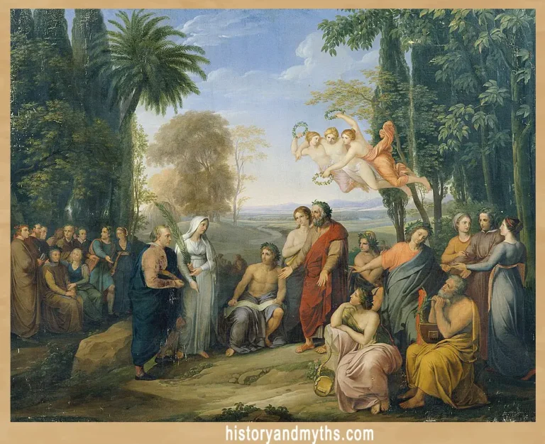 Artistic depiction of Elysium, the blessed paradise of the Greek afterlife, painted by Josef Abel, c. 1803–1807