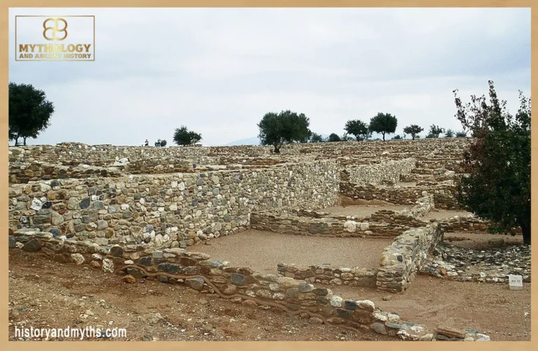 View over the North Hill of Olynthus showing the remains of organized residential blocks