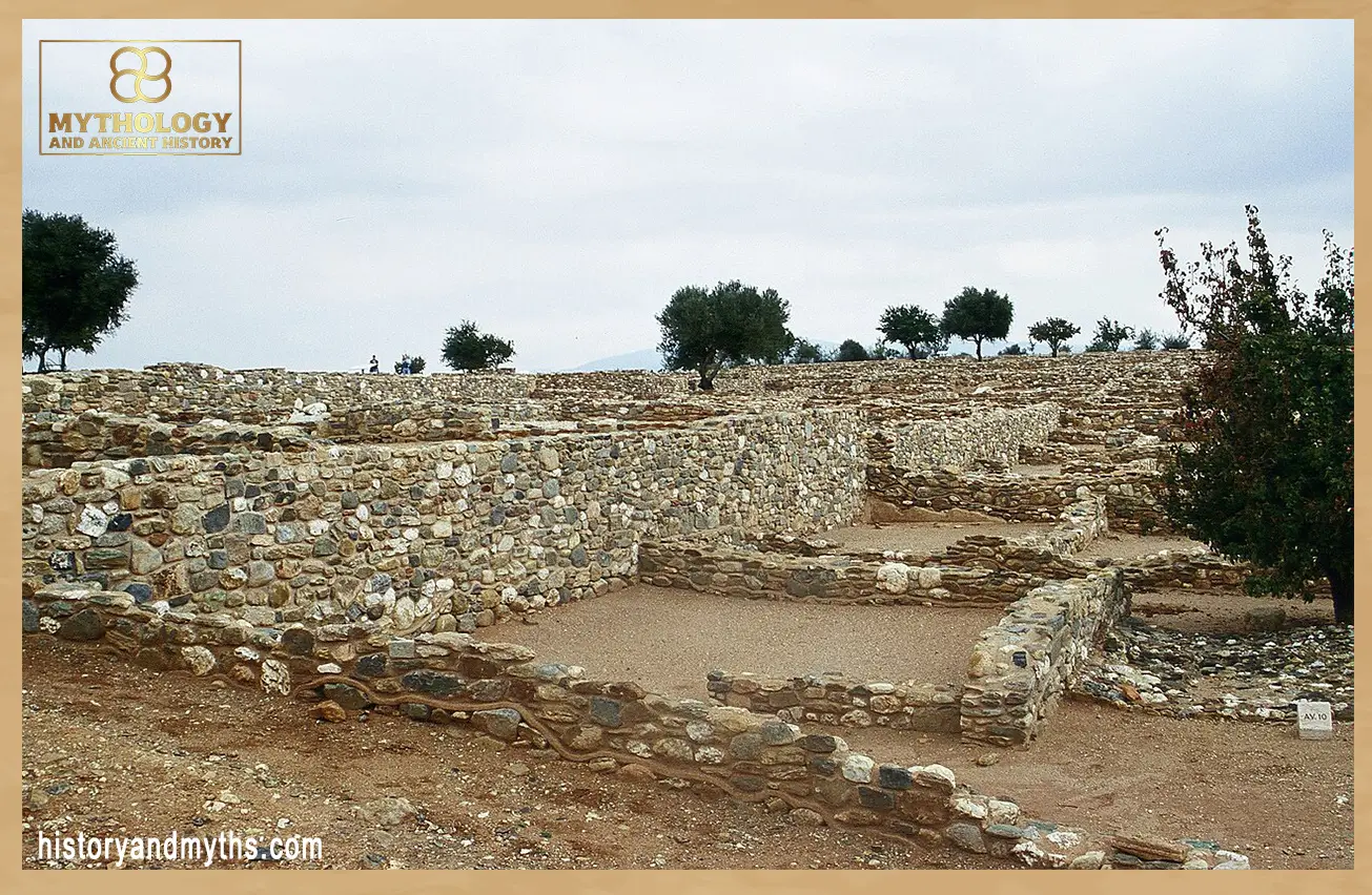 View over the North Hill of Olynthus showing the remains of organized residential blocks