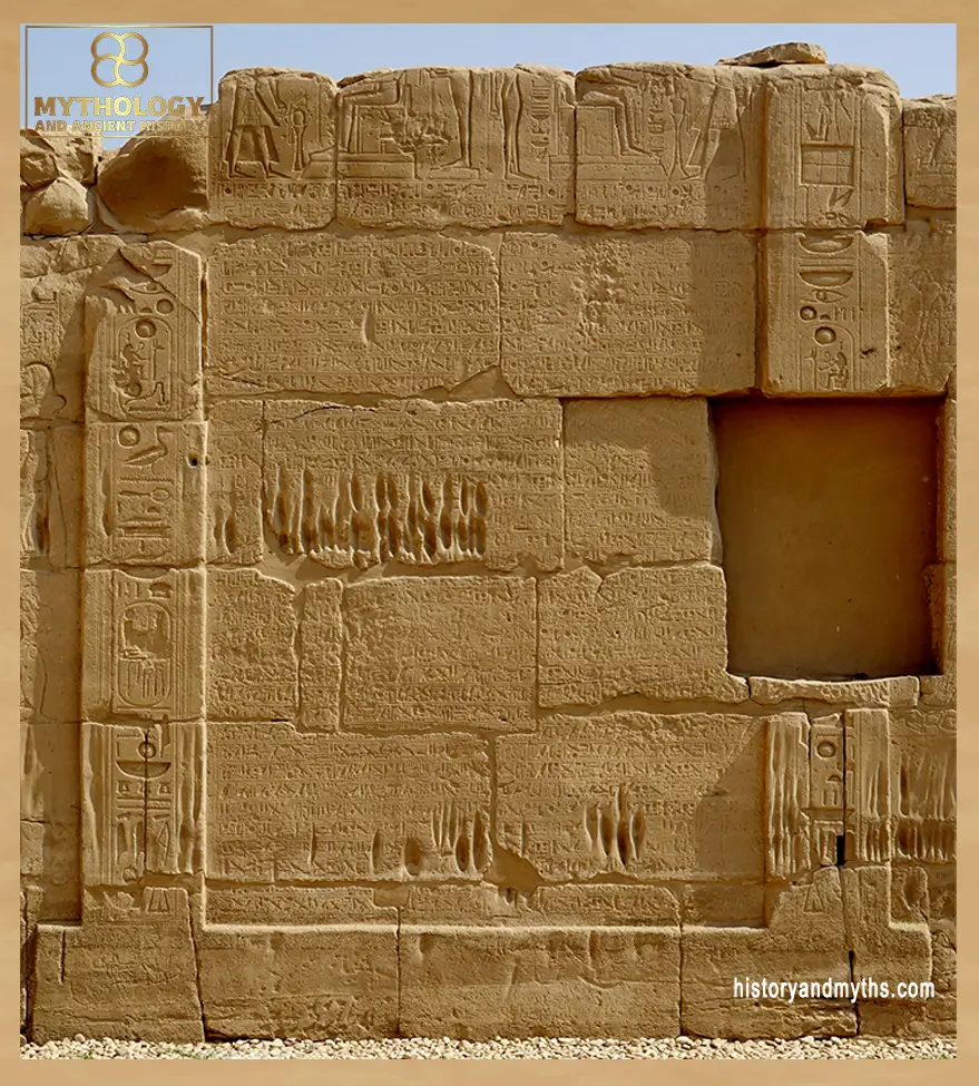 Egyptian–Hittite peace treaty text on the outer wall at Karnak, Luxor