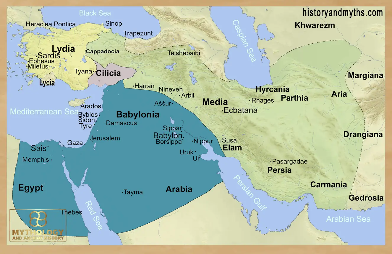 Map of the Neo-Babylonian Empire at its greatest extent