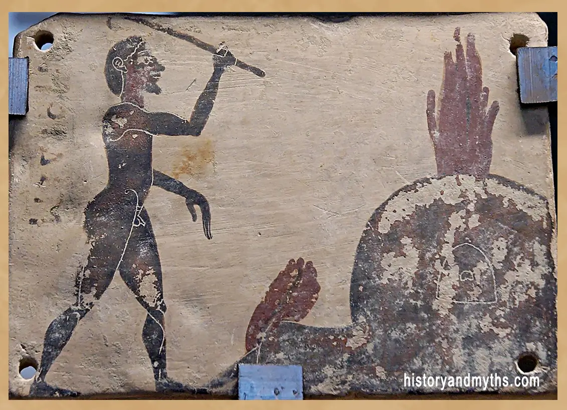 Potter’s workshop scene, Penteskouphia plaque (ca. 575–550 BC)