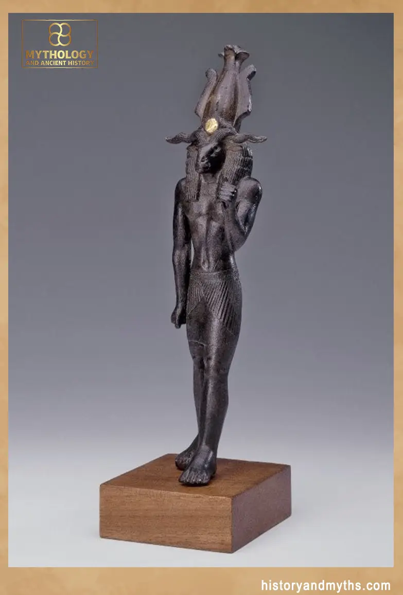 Statuette of Heryshef depicted as a ram-headed deity from Heracleopolis Magna