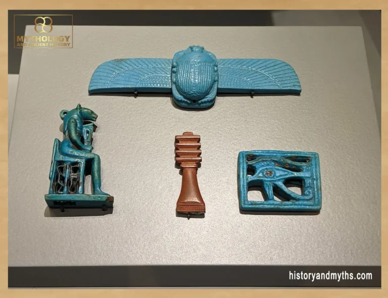 Ancient Egyptian faience protective amulets