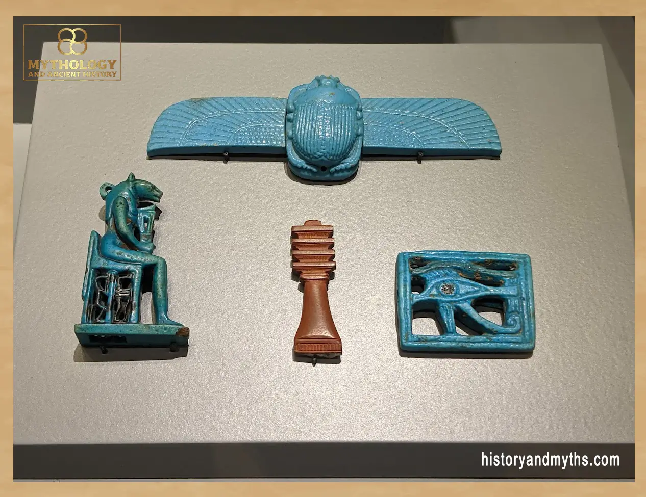 Ancient Egyptian faience protective amulets
