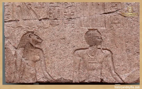 The_Lion_Goddess_Mehit_and_the_God_Onuris-Shu,_Temple_of_Onuris-Shu_at_Sebennyton,_316-310_BC,_Ny_Carlsberg_Glyptotek,_Copenhagen,_20220618_1027_6987