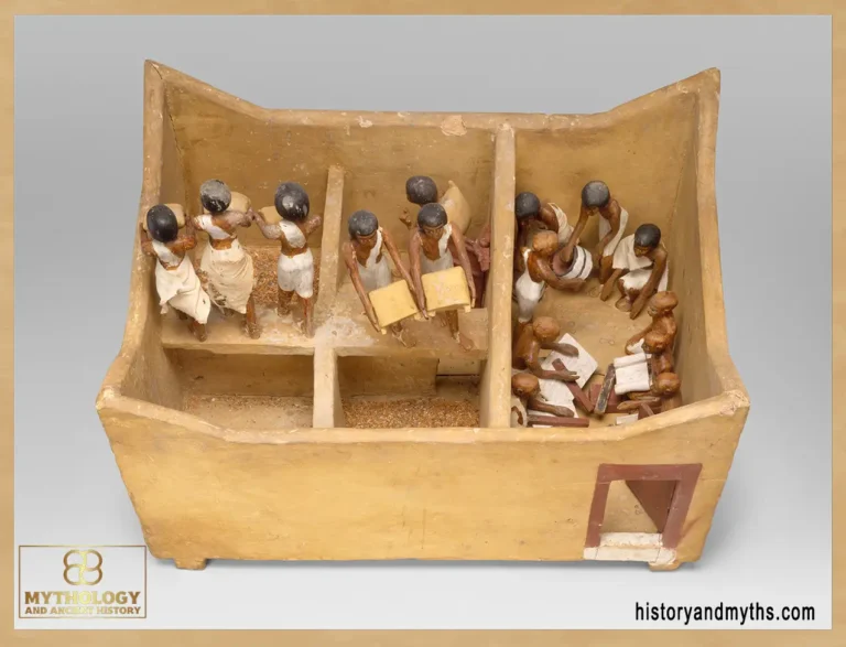 Model of a granary with scribes, from the tomb of Meketre (12th Dynasty, Middle Kingdom)