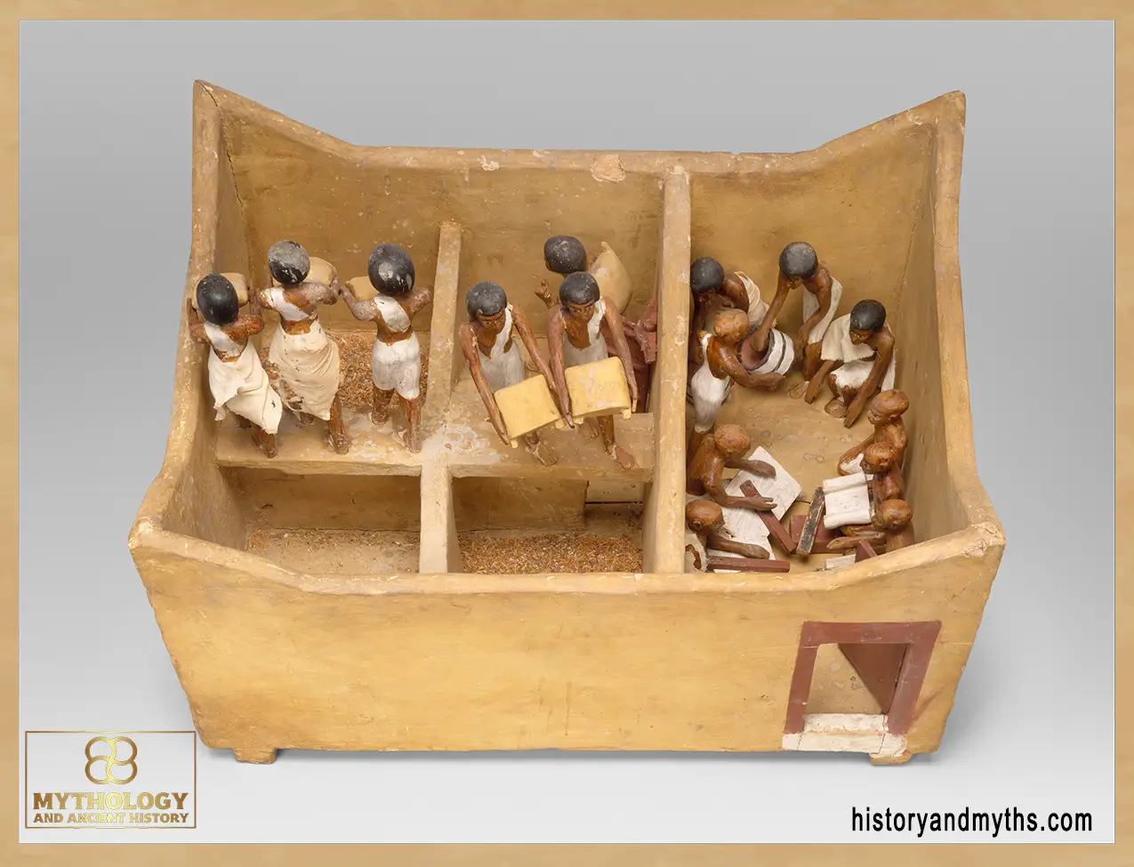Model of a granary with scribes, from the tomb of Meketre (12th Dynasty, Middle Kingdom)