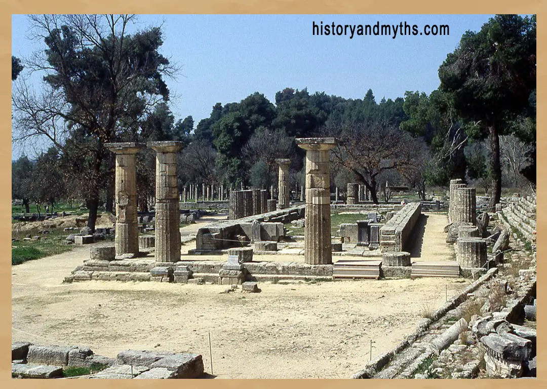 The Heraion sanctuary at Olympia, viewed from the east
