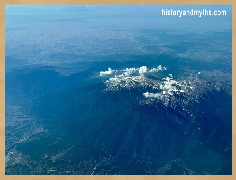 Aerial view of Mount Olympus, Greece