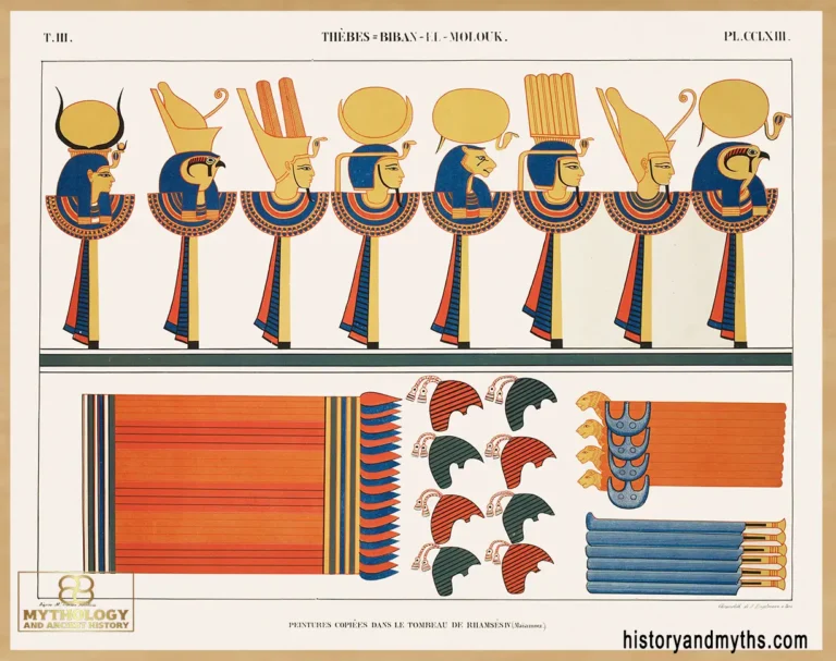 Crowned divine figures from the tomb of Ramesses IV
