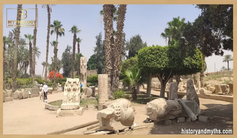 General view of the Memphis Open-Air Museum, reflecting the remains of ancient Egypt’s early administrative capital
