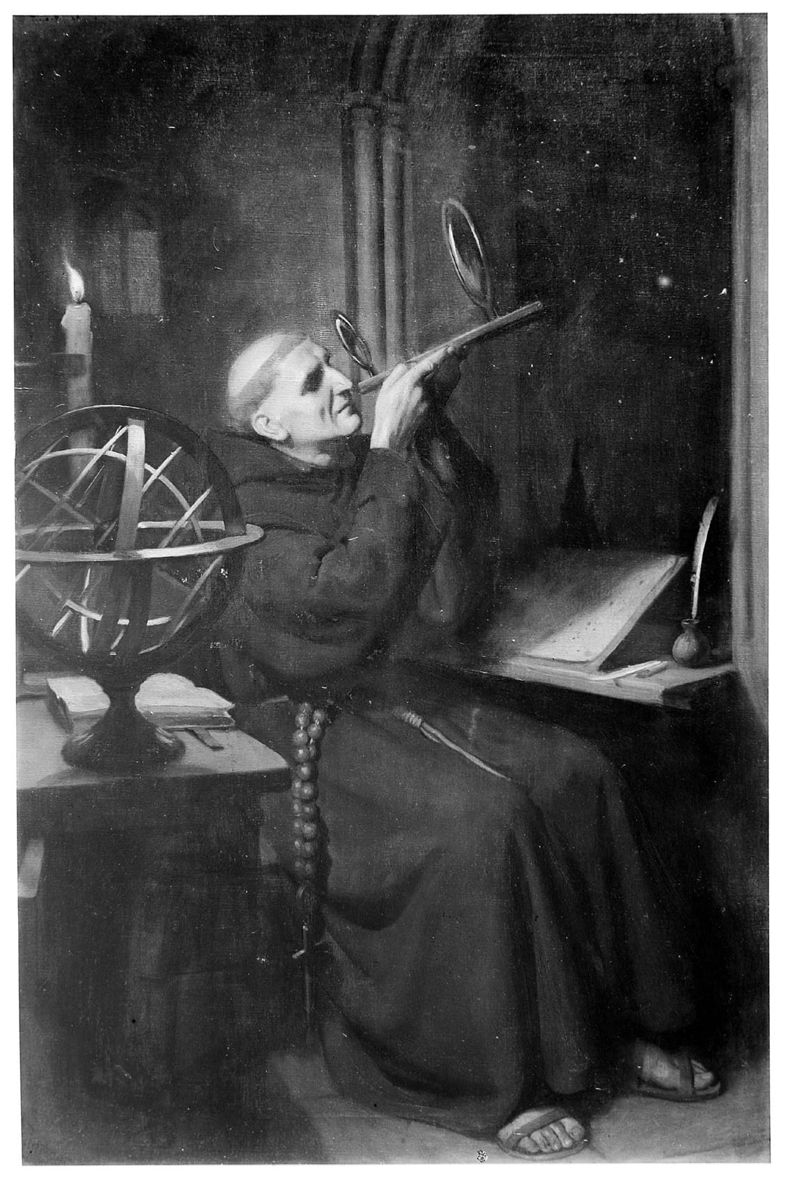 Roger Bacon in his observatory at Merton College, Oxford