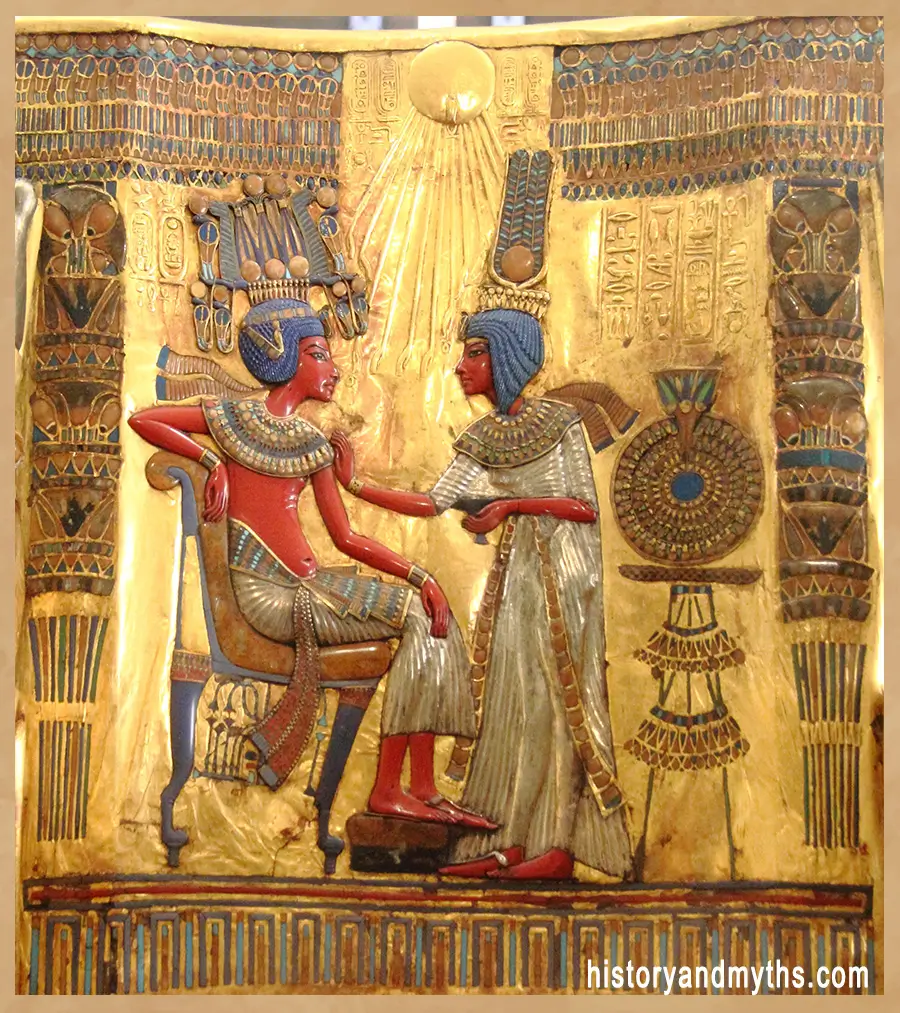 Backrest of Tutankhamun’s gilded throne