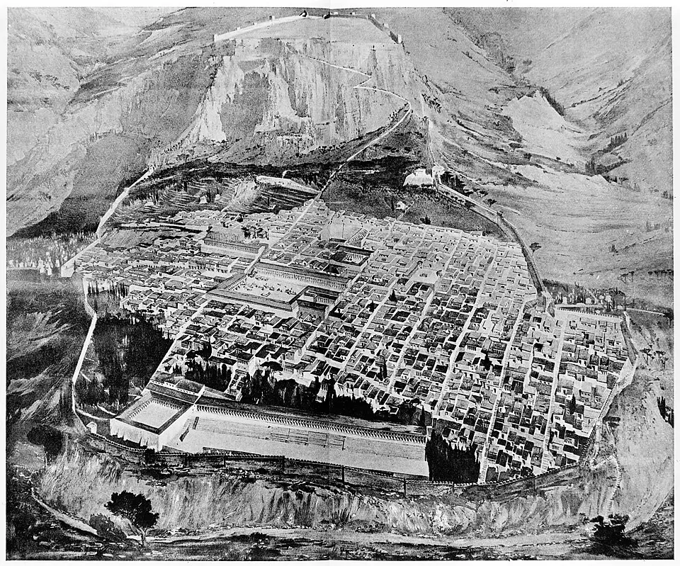 Panorama of Priene, reconstruction based on German excavations (1895–1898) — Wellcome Collection