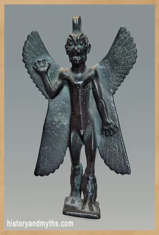 Bronze figure of Pazuzu, a Mesopotamian protective demon whose image was widely used on amulets to ward off harmful supernatural forces, First Millennium BCE.