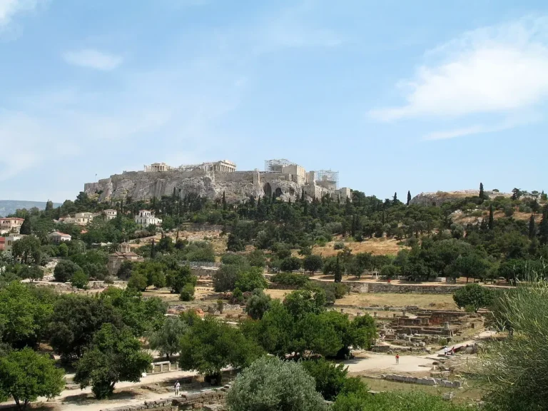 Acropolis (background) and Ancient Agora of Athens