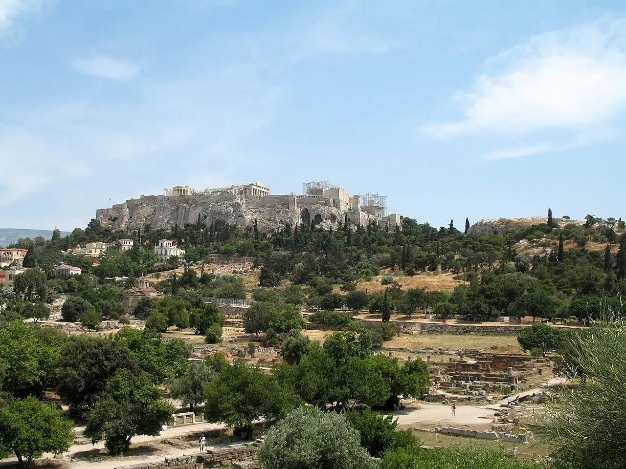 Acropolis (background) and Ancient Agora of Athens