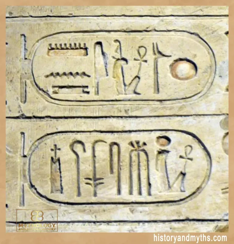 Royal cartouches preserving the Ren of Ramesses III — name as existence in stone.