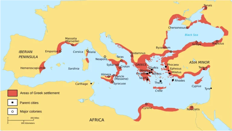 Map of Greek colonization during the Archaic period