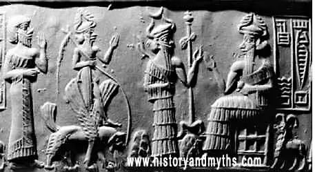 Ninurta-atop-his-winged-beast-Nannar-father-Enlil