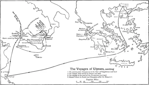 Samuel Butler, The Voyages of Ulysses, from his 1900 prose translation of The Odyssey. Public Domain, via Wikimedia Commons.
