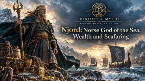 Imagined depiction of Njord, the Norse god associated with the sea, wealth, seafaring, fishing, and favorable winds.