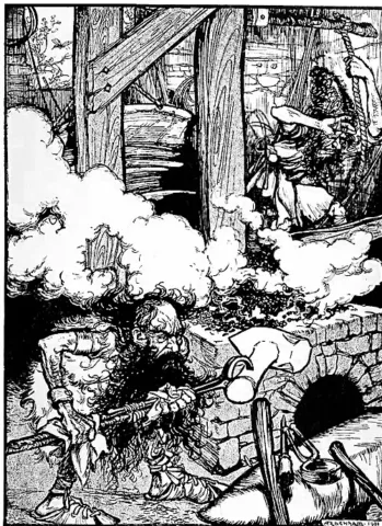 Arthur Rackham, Once Again the Buzzing Fly Came in at the Window (1901). Published in The Land of Enchantment (1907), p. 121. Public Domain, via Wikimedia Commons.