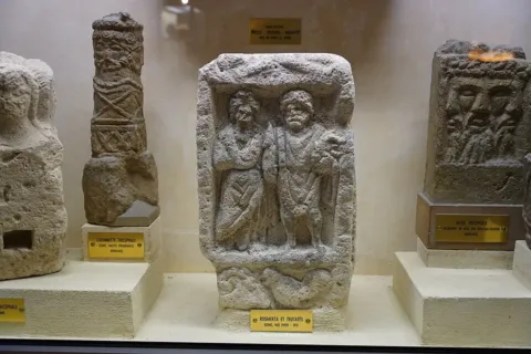 Gallo-Roman stone relief displayed at the Musée Saint-Remi in Reims, associated with Celtic religious imagery.